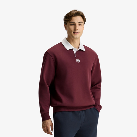Áo Thun Dài Tay Nam Wilson Clubman Collared Pullover Burgundy WN00148R009001