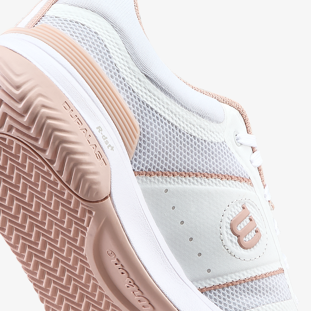 Giày Pickleball Thể Thao Nữ Wilson Pickle Pro Women's Pickleball Shoes White/White /Cameo Rose WRS334590U