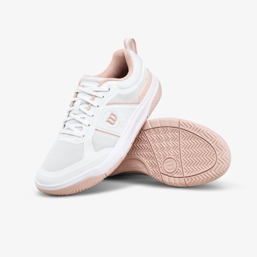 Giày Pickleball Thể Thao Nữ Wilson Pickle Pro Women's Pickleball Shoes White/White /Cameo Rose WRS334590U