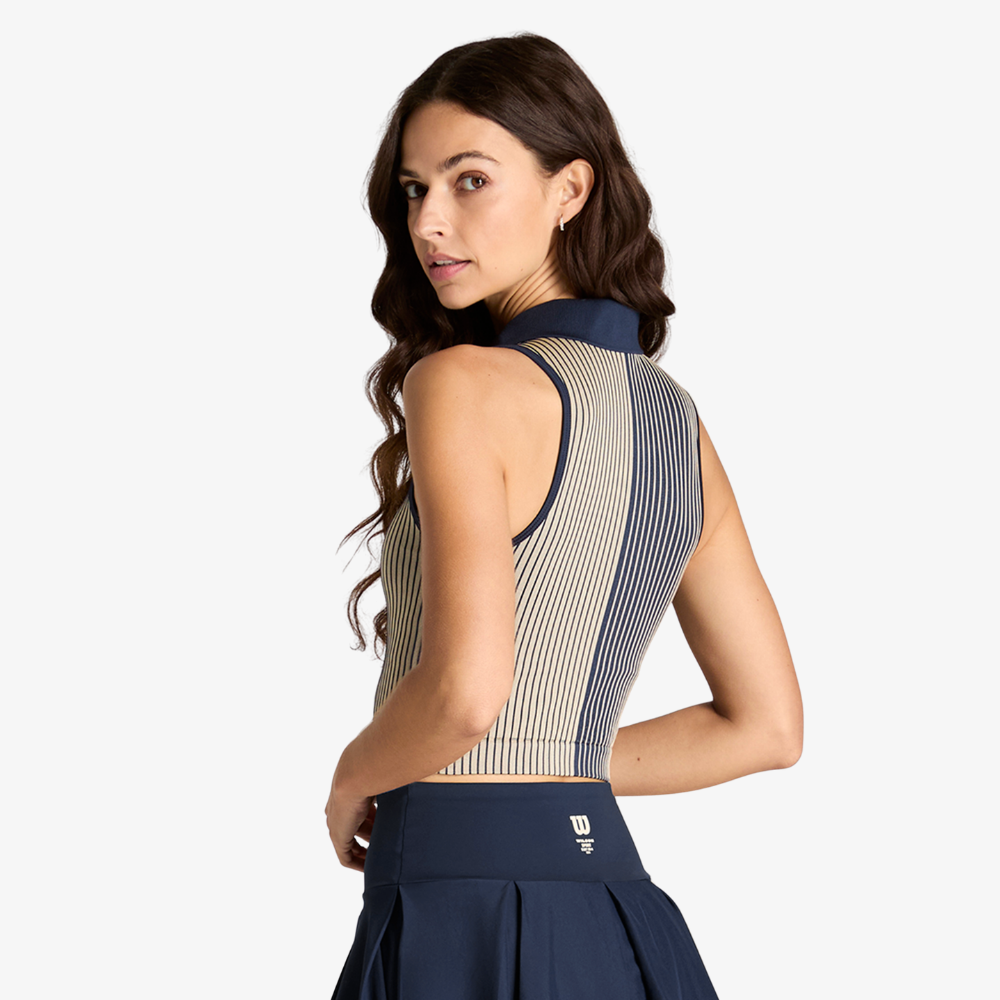 Áo Polo Nữ Wilson Topspin Seamless Classic Navy / Seedpearl WE00321U001001