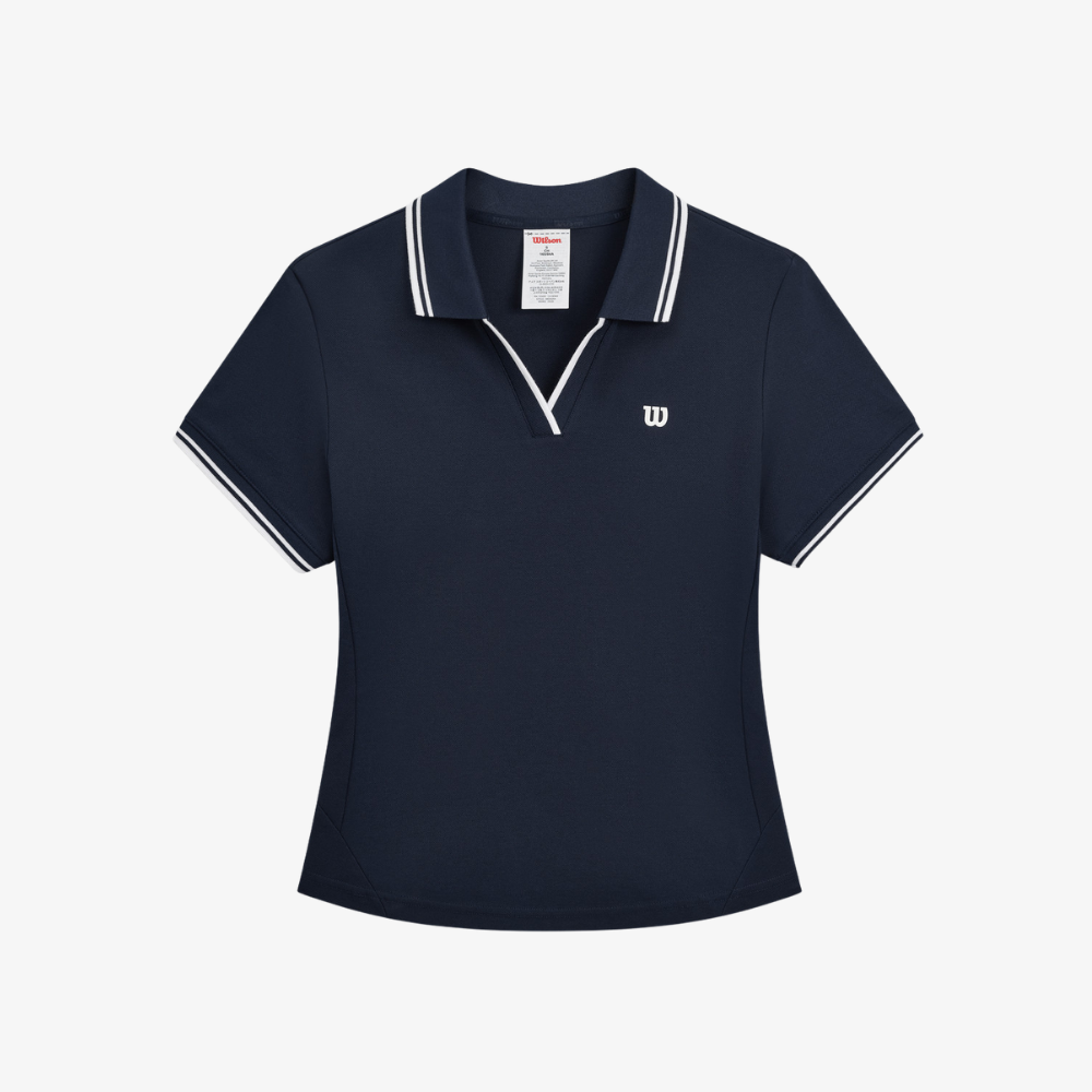 Áo Polo Thể Thao Nữ Wilson Women Daily V-Neck Polo Blue WE00264U001001