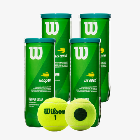 Set 12 Bóng (4 Lon) Tennis Wilson Us Open Green Tournament 3T Ball WRT137500