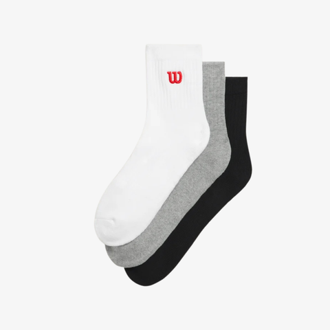 Set 3 Tất Thể Thao Wilson U Quater Top Sock 3 Pack WU00083511ZAA
