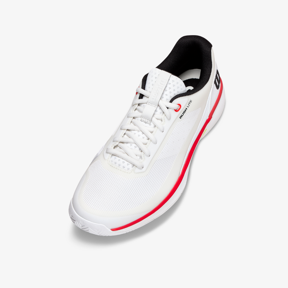 Giày Tennis Nam Wilson Rush Lite 5 Men's Tennis Shoes White/Black/ Infrared WRS336360U
