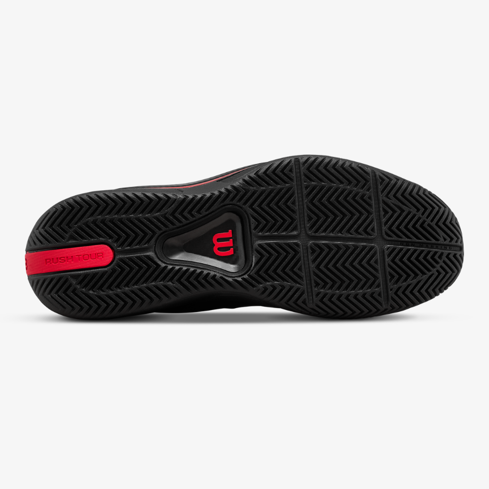 Giày Tennis Nam Wilson Rush Tour 5 Men's Tennis Shoe Black /Wilson Red /Microchip WRS00963002
