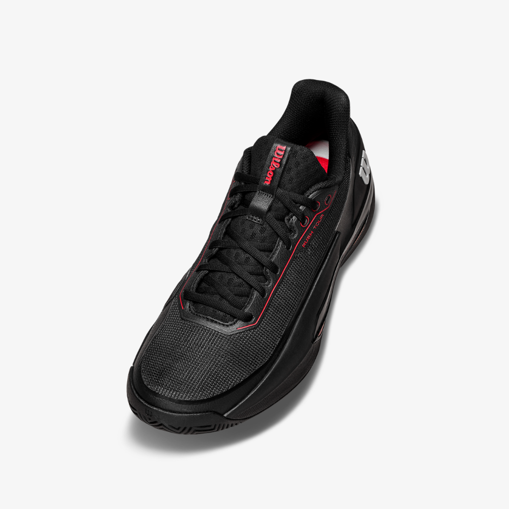 Giày Tennis Nam Wilson Rush Tour 5 Men's Tennis Shoe Black /Wilson Red /Microchip WRS00963002