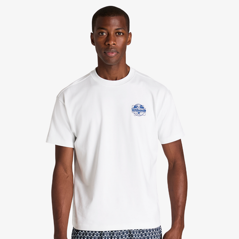 Áo Thun Nam Wilson Classic Cotton Graphic T-Shirt Bright White / Blue Quartz WN00016W001004