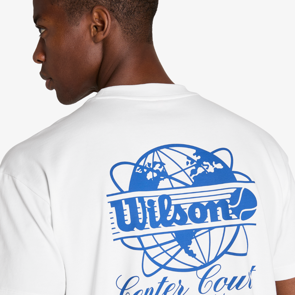 Áo Thun Nam Wilson Classic Cotton Graphic T-Shirt Bright White / Blue Quartz WN00016W001004