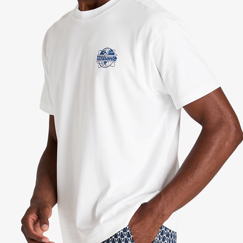Áo Thun Nam Wilson Classic Cotton Graphic T-Shirt Bright White / Blue Quartz WN00016W001004