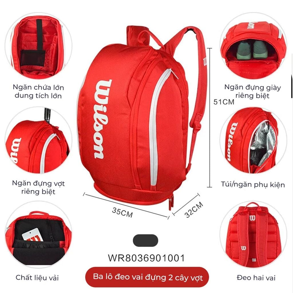 Balo Wilson Super Tour Red WR8036901001