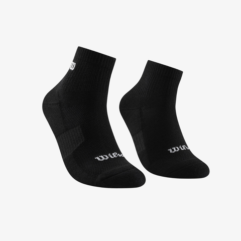 Tất Thể Thao Wilson U Court Low Crew Socks Black WA00083B001001