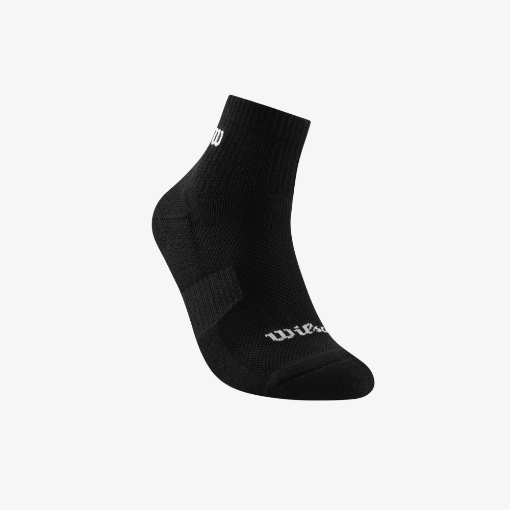 Tất Thể Thao Wilson U Court Low Crew Socks Black WA00083B001001