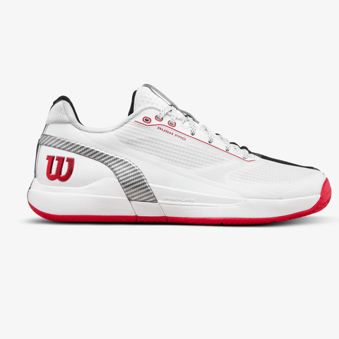 Giày Tennis Nam Wilson Rush Pro 5 CTC Men's Tennis Shoe Bright White /Wilson Red /Microchip WRS01048001