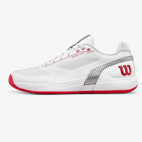 Giày Tennis Nam Wilson Rush Pro 5 CTC Men's Tennis Shoe Bright White /Wilson Red /Microchip WRS01048001