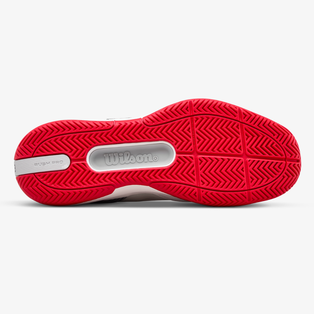Giày Tennis Nam Wilson Rush Pro 5 CTC Men's Tennis Shoe Bright White /Wilson Red /Microchip WRS01048001