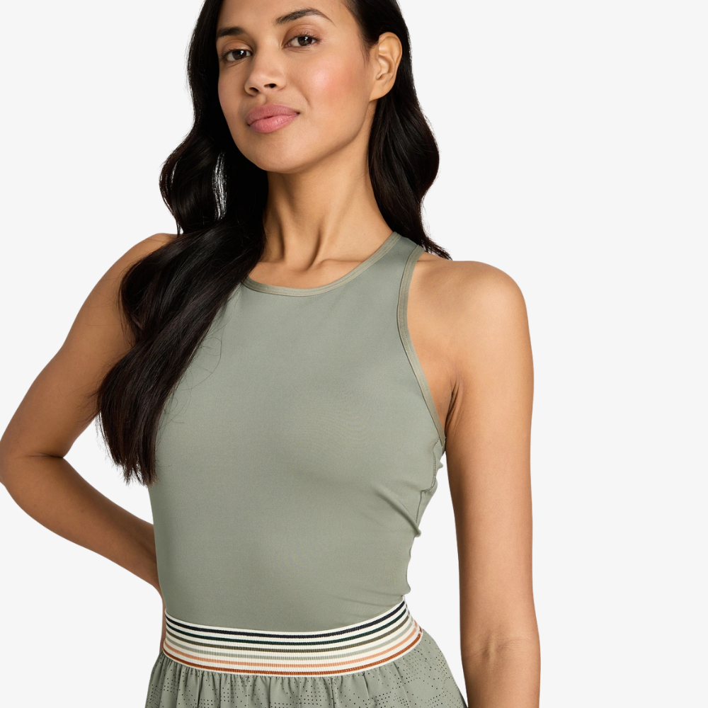 Váy Liền Thể Thao Tennis Nữ Wilson Laser Cut Pleat Dress Vetiver WE00080E014001