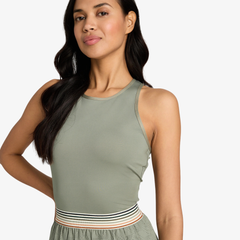 Váy Liền Thể Thao Tennis Nữ Wilson Laser Cut Pleat Dress Vetiver WE00080E014001