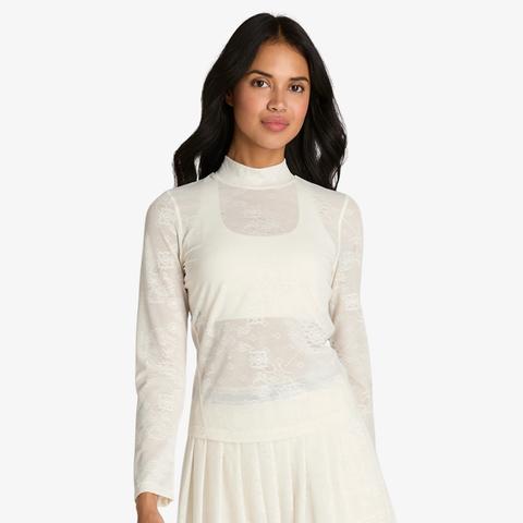 Áo Nữ Thể Thao Wilson All Day Mockneck Lace Sandrift Lace WE00044Z015001