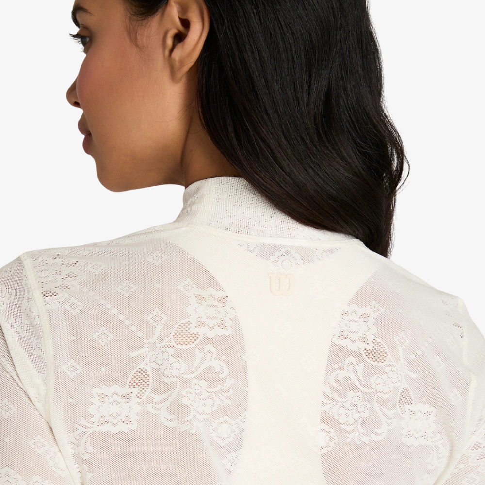 Áo Nữ Thể Thao Wilson All Day Mockneck Lace Sandrift Lace WE00044Z015001