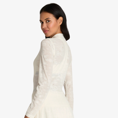 Áo Nữ Thể Thao Wilson All Day Mockneck Lace Sandrift Lace WE00044Z015001