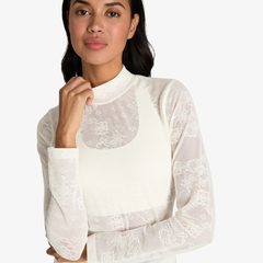 Áo Nữ Thể Thao Wilson All Day Mockneck Lace Sandrift Lace WE00044Z015001