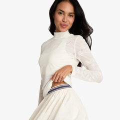 Áo Nữ Thể Thao Wilson All Day Mockneck Lace Sandrift Lace WE00044Z015001