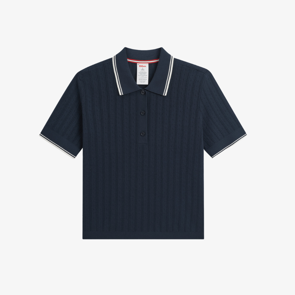 Áo Polo Thể Thao Nữ Wilson Women Addison Knit Polo - Pointell Polo Blue WE00362U001001