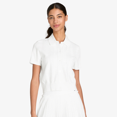 Áo Polo Nữ Wilson Shrunken Essex Button-Through Polo Shirt Bright White WE00033W001001