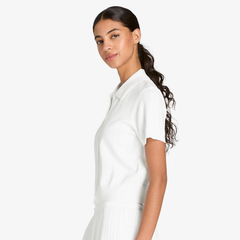 Áo Polo Nữ Wilson Shrunken Essex Button-Through Polo Shirt Bright White WE00033W001001