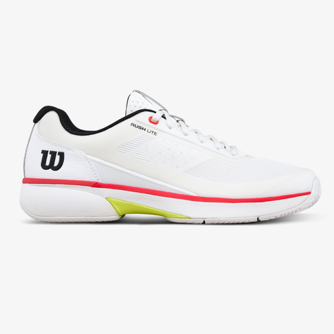 Giày Tennis Nam Wilson Rush Lite 5 Men's Tennis Shoes White/Black/ Infrared WRS336360U