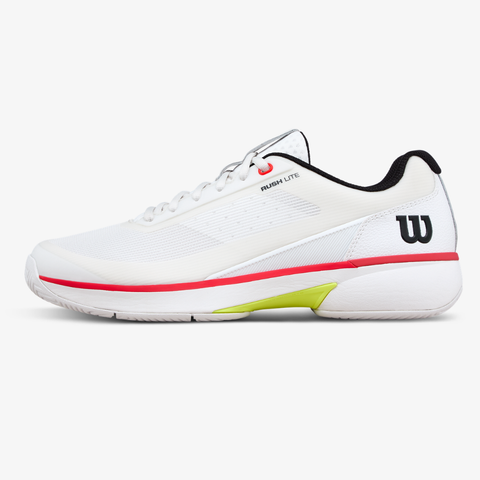 Giày Tennis Nam Wilson Rush Lite 5 Men's Tennis Shoes White/Black/ Infrared WRS336360U