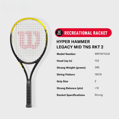 Vợt Tennis Wilson Hyper Hammer Legacy Mid Tennis Racket WR119110U2
