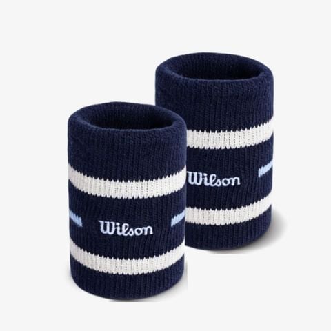 Băng Cổ Tay Thể Thao Wilson Unisex Classic Terry Wristbands Blue WA00087U001002