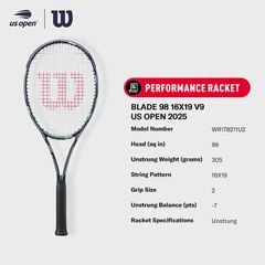 Vợt Tennis Wilson Blade 98 16X19 V9 US Open 2025 WR178211U
