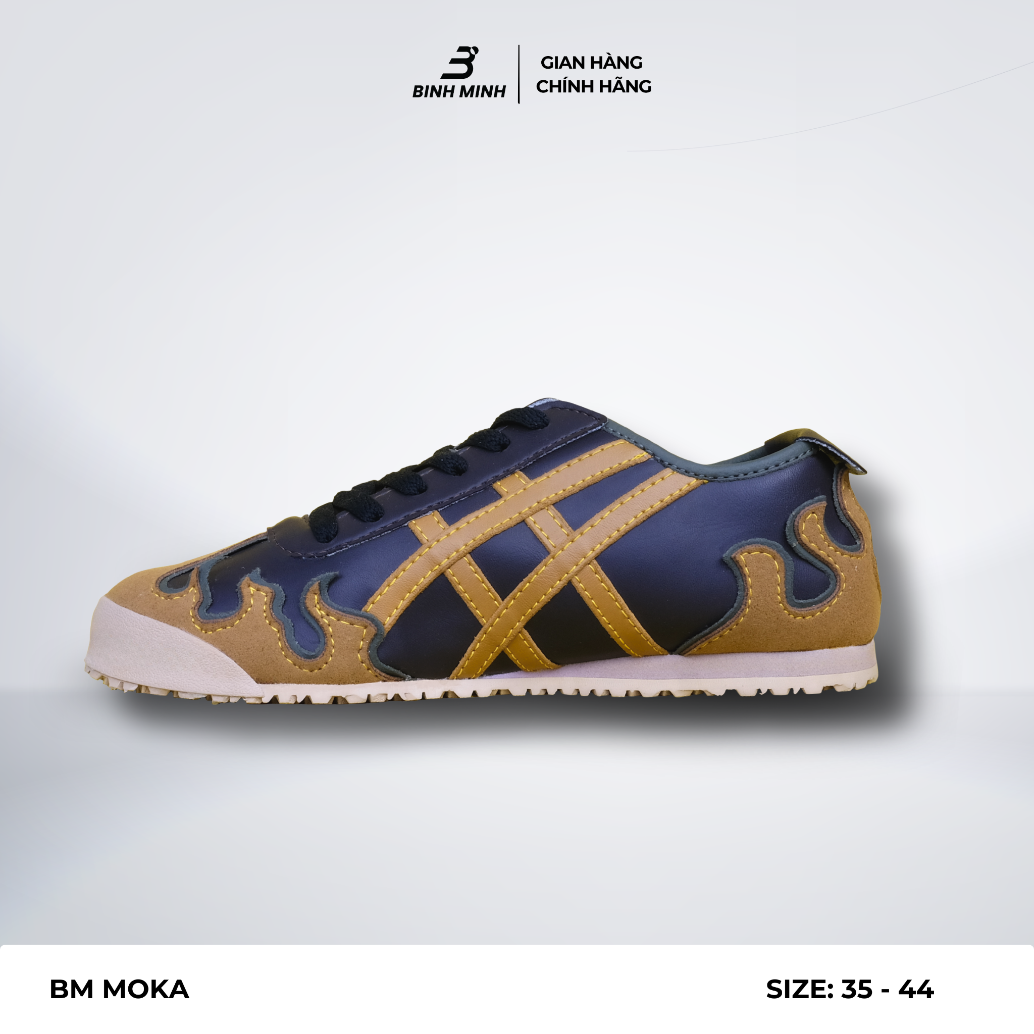  Siêu phẩm Sneakers BM Moka đế cao su chống trơn, công nghệ rubber bubble siêu êm 