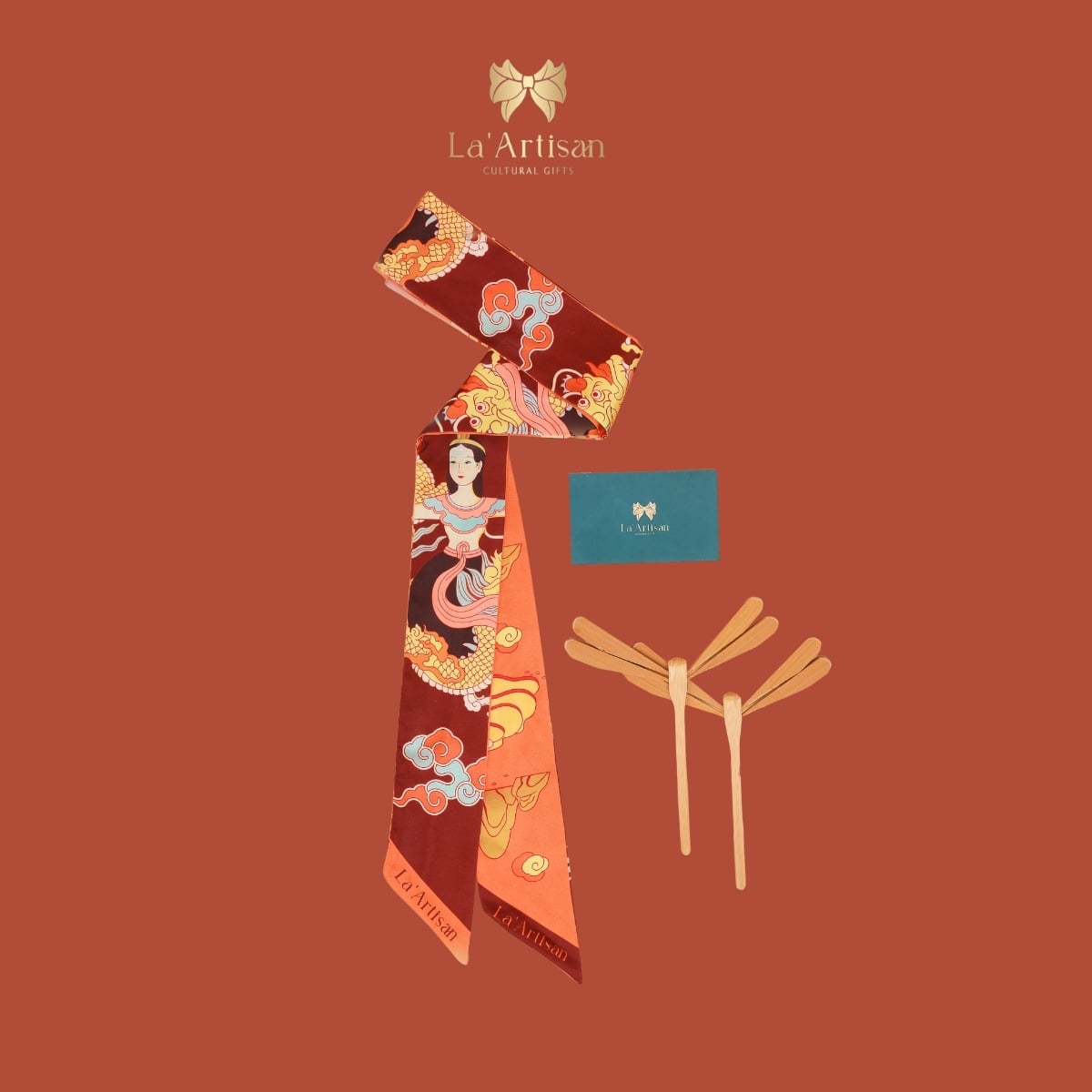 Khăn twilly họa tiết Mẹ Âu Cơ