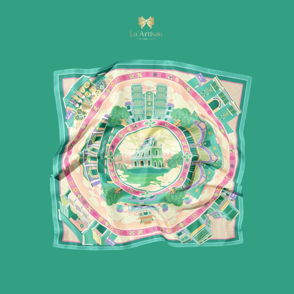 Khăn vuông họa tiết Hà Nội