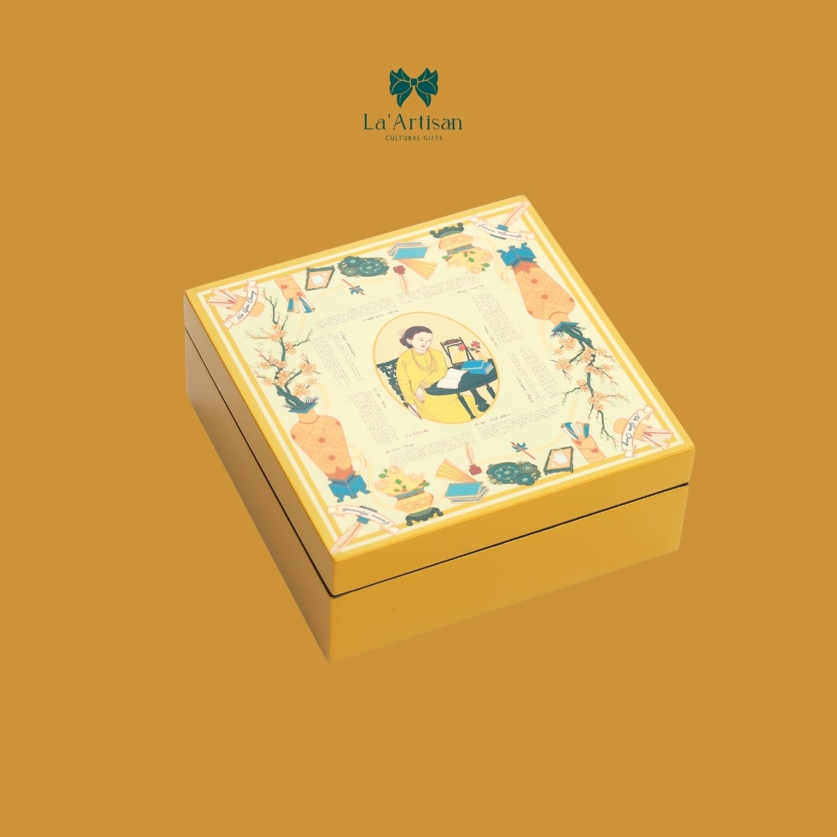 Hộp sơn mài hoạ tiết Sương Nguyệt Anh