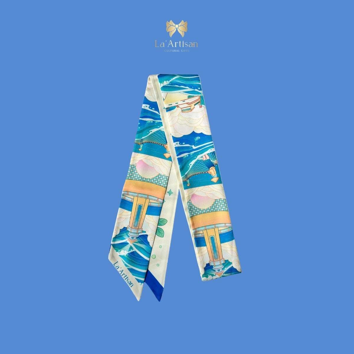 Khăn Twilly họa tiết Biển đảo Việt Nam