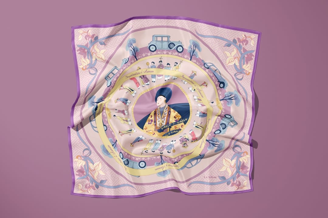 Khăn Nam Phương Hoàng Hậu choàng vai, quàng cổ cao cấp 60x60,90x90cm - Quà tặng văn hóa La'Artisan
