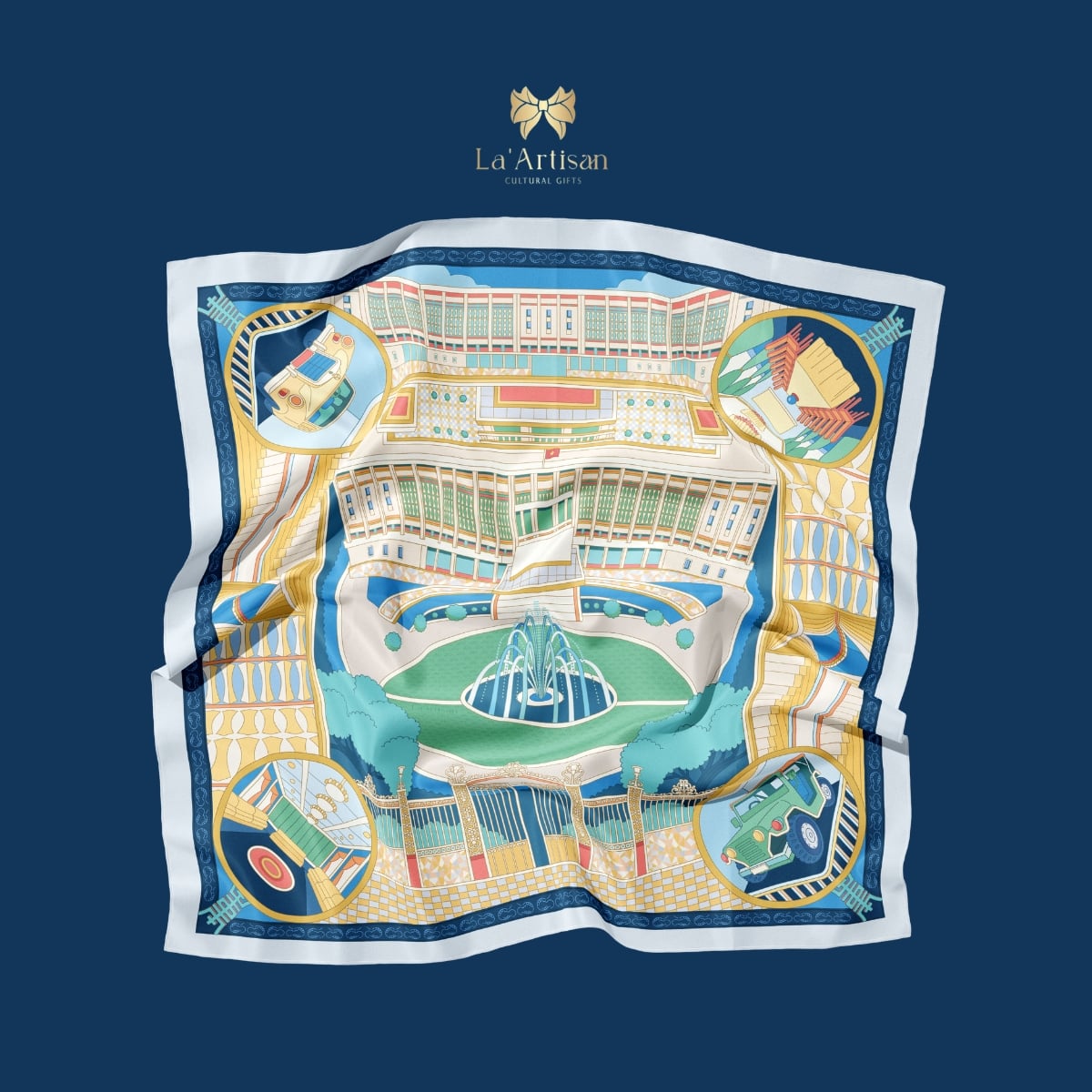 Khăn vuông họa tiết Dinh Độc Lập