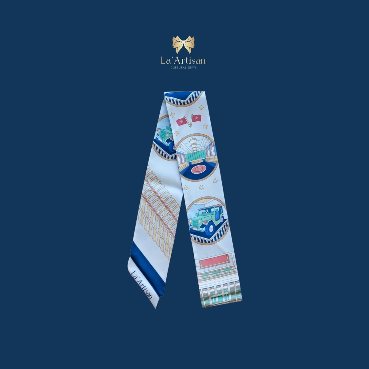 Khăn twilly họa tiết Dinh Độc Lập