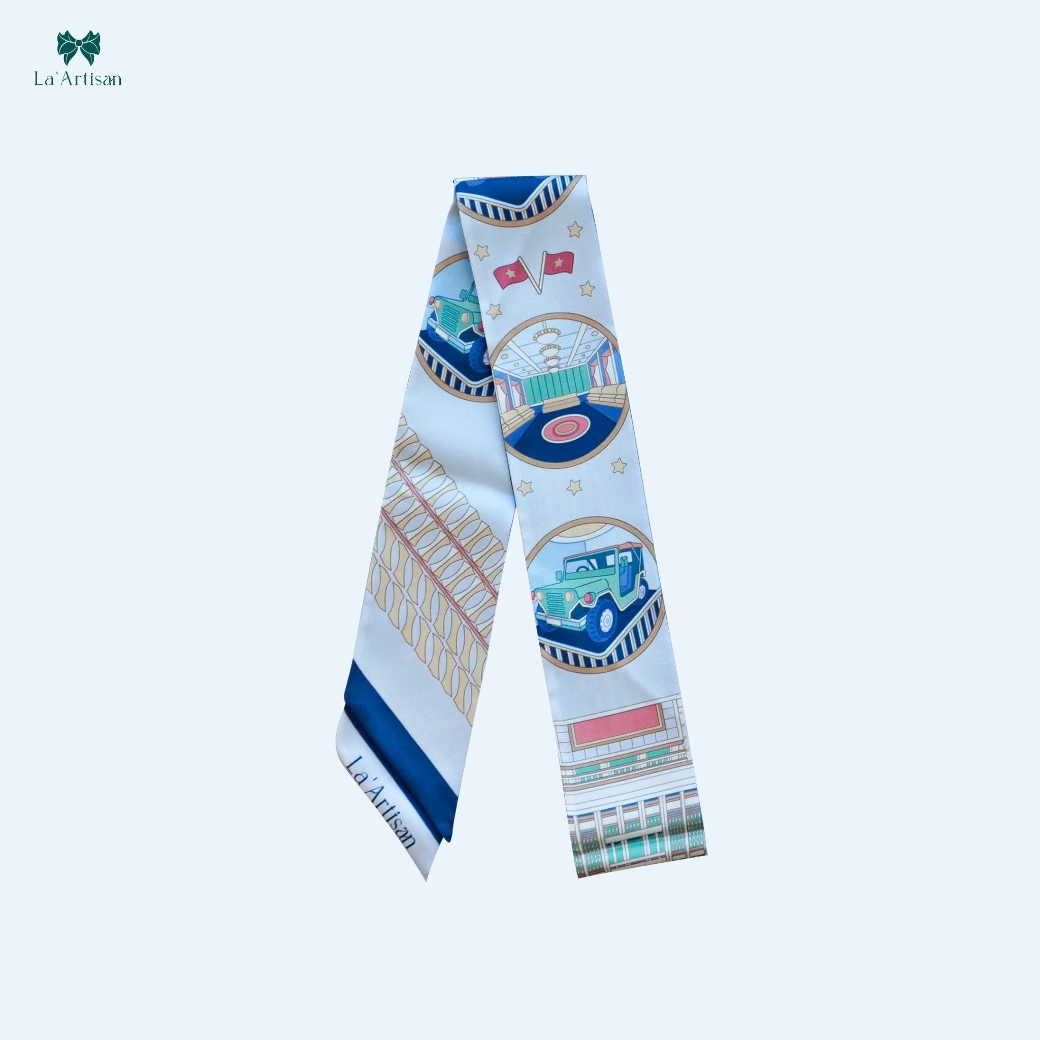 Khăn twilly họa tiết Dinh Độc Lập