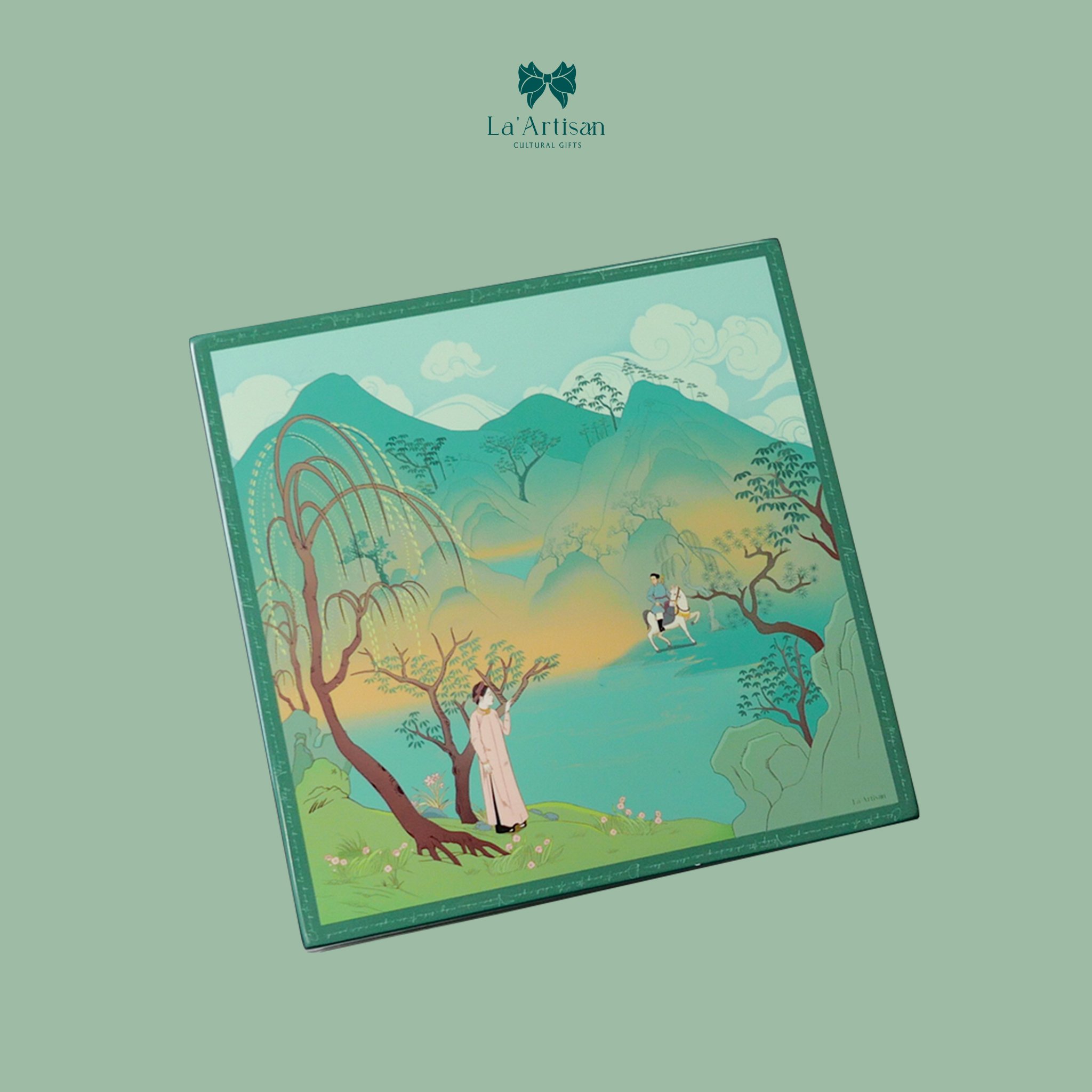 Hộp sơn mài hoạ tiết Đoàn Thị Điểm