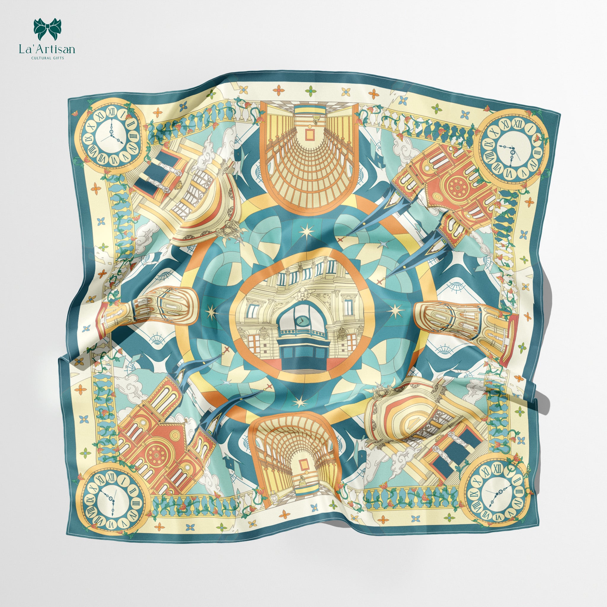 Khăn vuông họa tiết Kiến trúc Sài Gòn