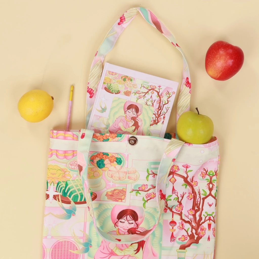 Túi tote họa tiết Cô bé bán diêm