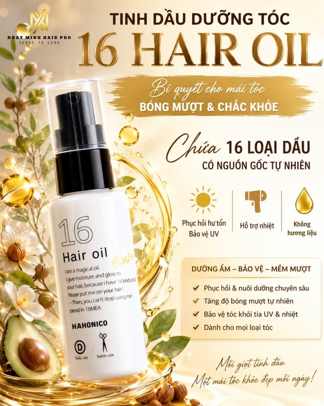  Tinh dầu Hahonico 16 Hair Oil 60ml 
