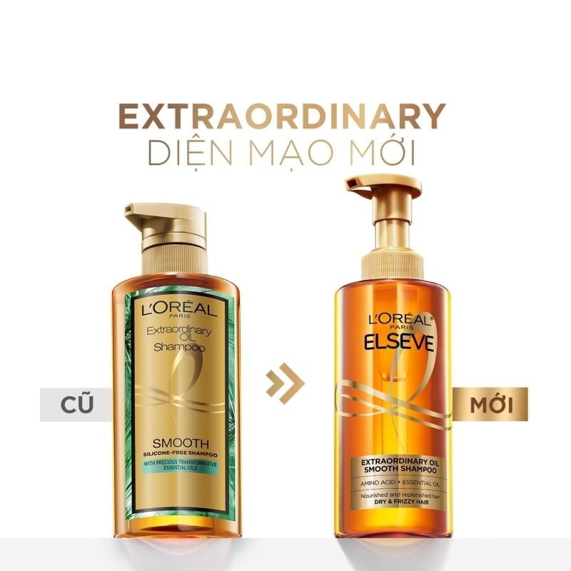 Dầu Gội, Dầu Xả L'oreal Dưỡng Tóc Suôn Mượt Cao Cấp Extraordinary Oil Smooth 440ml