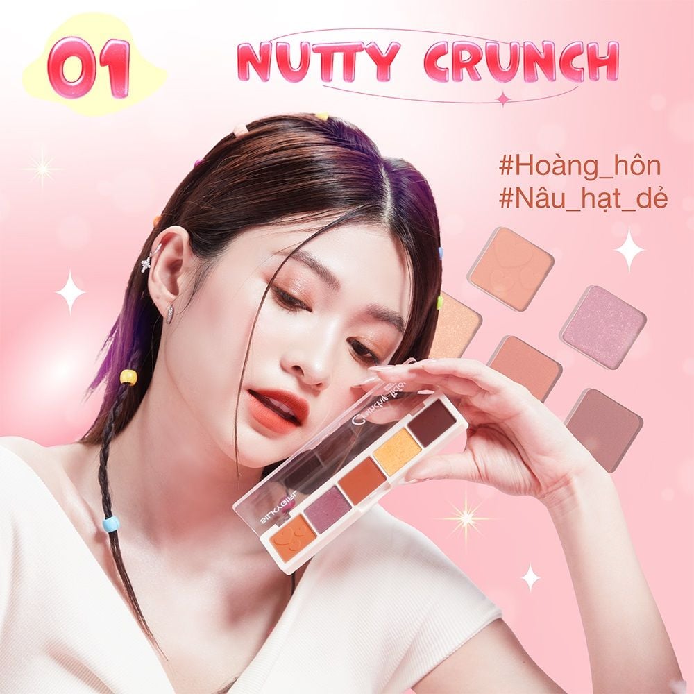 Bảng Phấn Mắt Silkygirl 5 Màu Crunchy Licious
