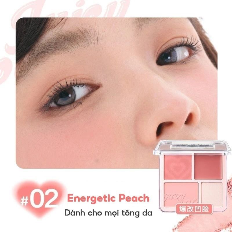 Bảng Phấn Má Hồng, Bắt Sáng 4 Ô Tông Lì Đa Năng Judydoll Blush&Highlight Palette